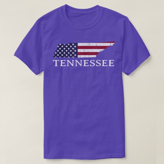 T-shirt Carte du Tennessee Drapeau américain du 4 juillet  (Design devant)