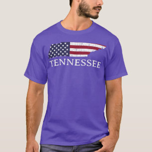 T-shirt Carte du Tennessee Drapeau américain du 4 juillet 