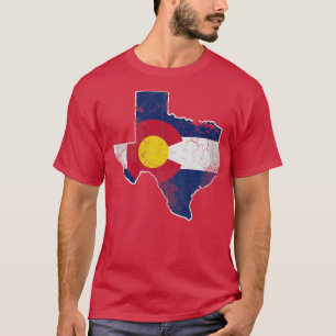 T-shirt Carte du Texas Colorado Drapeau Famille Accueil Va
