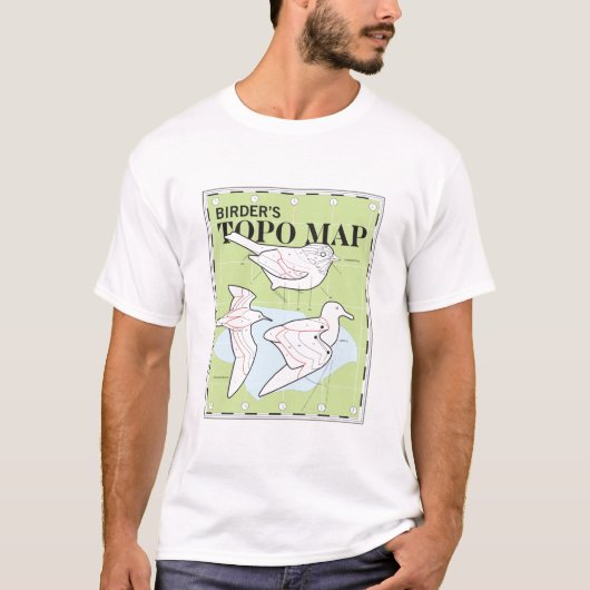T-shirt Carte du Topo du Birder (Devant)