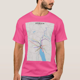 T-shirt Carte du transport en commun de Zurich
