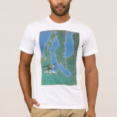T-shirt Carte Elk Lake Michigan (Devant)