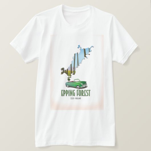 T-shirt Carte Epping Forest Essex England (Design devant)
