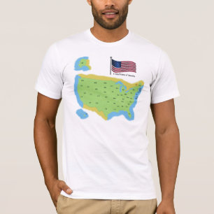 T-shirt Carte et drapeau de chemise des Etats-Unis