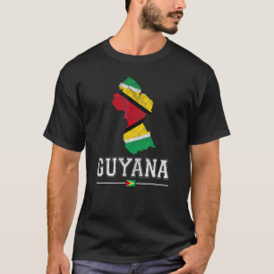 T-shirt Carte et drapeau guyanais souvenir Guyana en dét