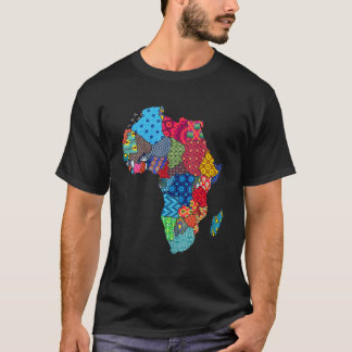 T-shirt Carte Ethnique Africaine Fierté De L'Afrique En Ti