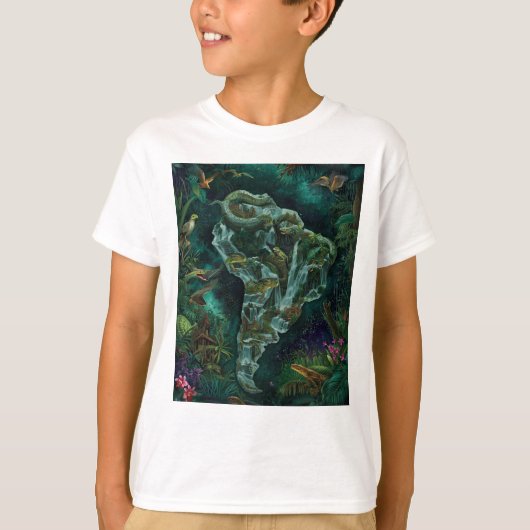T-shirt Carte fantastique de la faune de la jungle d'Améri (Devant)