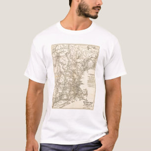 T-shirt Carte ferroviaire États de la Nouvelle-Angleterre