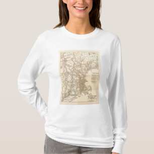 T-shirt Carte ferroviaire États de la Nouvelle-Angleterre