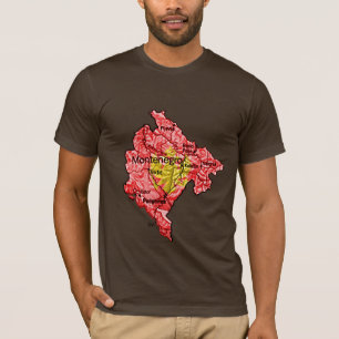 T-shirt Carte Flagcolor Monténégro