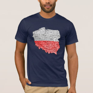 T-shirt Carte Flagcolor Pologne