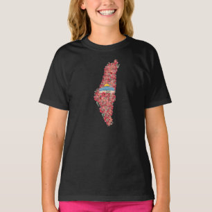 T-shirt Carte Floral Palestine Dôme de Rock al quads Cadea