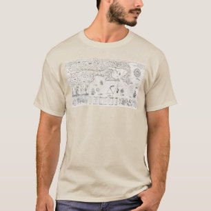 T-shirt Carte Française Canada (Québec) par Champlain 1612
