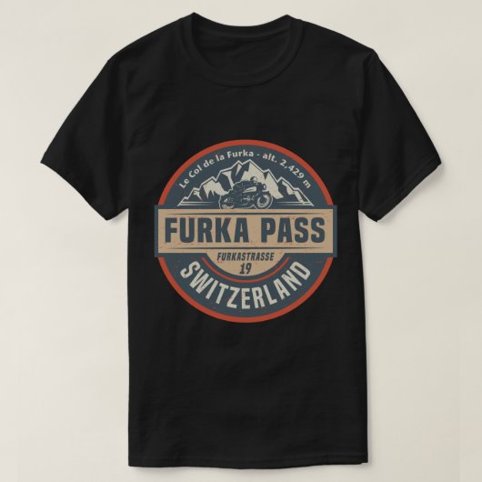 T-shirt Carte Furka, Sticker Suisse (Design devant)