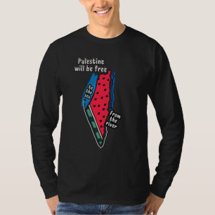T-shirt carte graphique de la pastèque palestine colorée