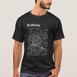 T-shirt Carte graphique de la ville classique de Cracovie