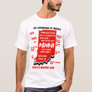 T-shirt Carte graphique de l'Indiana 3D