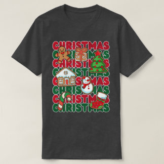 T-shirt Carte graphique détaillée Red Green Christmas