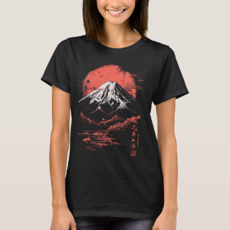 T-shirt Carte graphique du mont Fuji Vintage japonais
