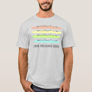 T-shirt Carte graphique Kayaks couleur Pastel personnalis