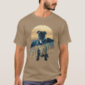 T-shirt Carte graphique rétro American Pit Bull Blue ID754 (Devant)