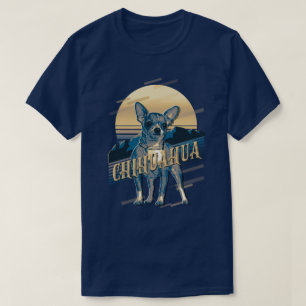 T-shirt Carte graphique rétro Chihuahua Blue ID754