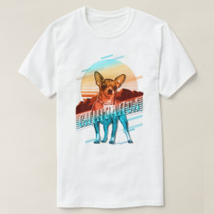 T-shirt Carte graphique rétro Chihuahua Multi-Color ID754