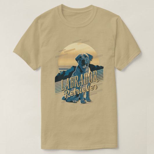 T-shirt Carte graphique rétro Labrador Retriever Blue ID75 (Design devant)