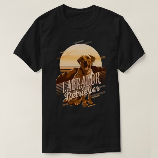 T-shirt Carte graphique rétro Labrador Retriever Gold ID75 (Design devant)