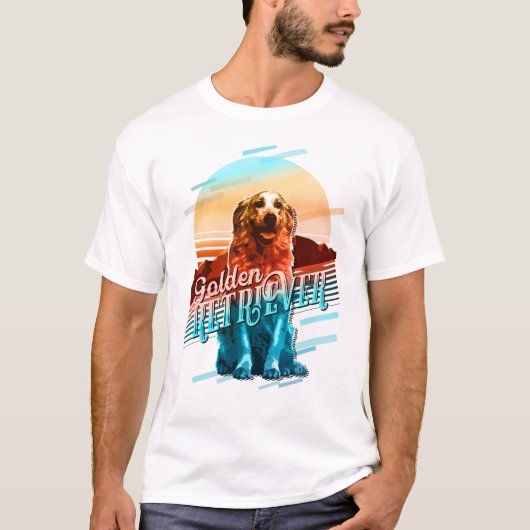 T-shirt Carte graphique rétrographique Golden Retriever Mu (Devant)