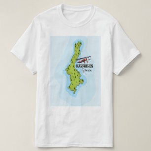 T-shirt Carte grecque Karpathos Affiche illustrée
