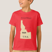 T-shirt - Carte Idaho avec la ville (Devant)