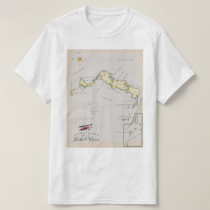 T-shirt Carte illustrée de la carte des îles Turques-et-Ca