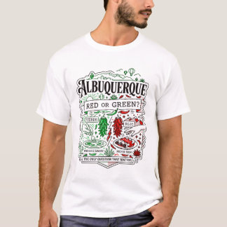 T-shirt Carte illustrée de la cuisine d'Albuquerque au Nou