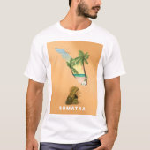 T-shirt carte illustrée de Sumatra affiche de voyage (Devant)