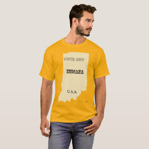 T-shirt - Carte Indiana avec ville