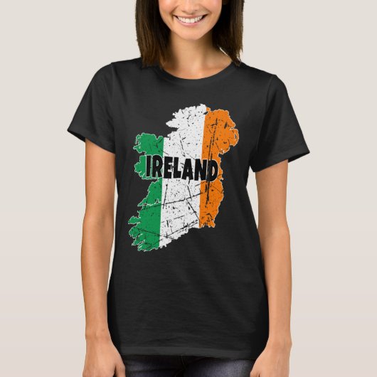 T-shirt Carte irlandaise Drapeau Souvenir Trouvé Irlande H (Devant)