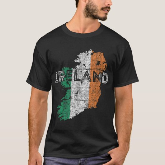 T-shirt Carte irlandaise et souvenir du drapeau - Irlande (Devant)