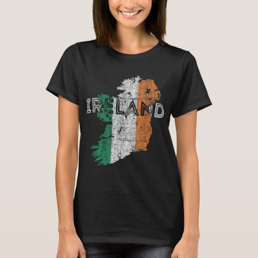 T-shirt Carte irlandaise et souvenir du drapeau - Irlande  (Devant)