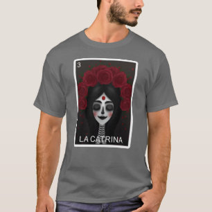 T-shirt Carte La Catrina Jour De La Mort Carte de Loterie