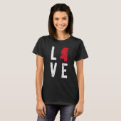 T-shirt Carte Love Mississippi Amérique Indépendance améri (Devant entier)