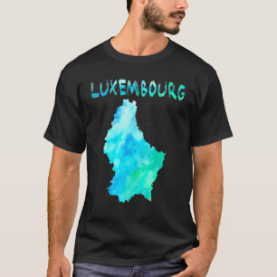T-shirt Carte Luxembourg Colorée Isolé En Aquarelle