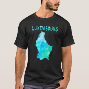 T-shirt Carte Luxembourg Colorée Isolée En Aquarelle