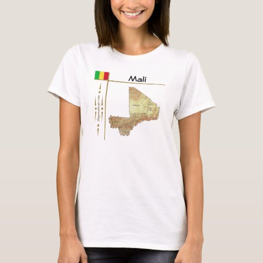 T-Shirt Carte Mali + Drapeau + Titre (Devant)