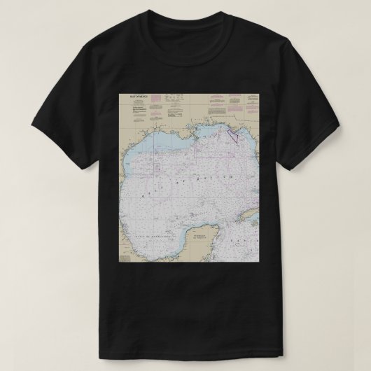 T-shirt Carte marine Golfe du Mexique (Design devant)