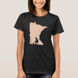 T-shirt Carte Minnesota vintage Funky Ice Fishing Winter I