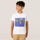 T-shirt Carte mondiale géographique internationale (Devant entier)