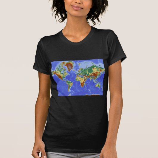T-shirt Carte mondiale géographique internationale (Devant)