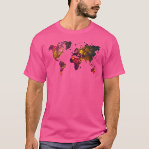 T-shirt Carte Mondiale Monde Monde Monts Carte Mondiale