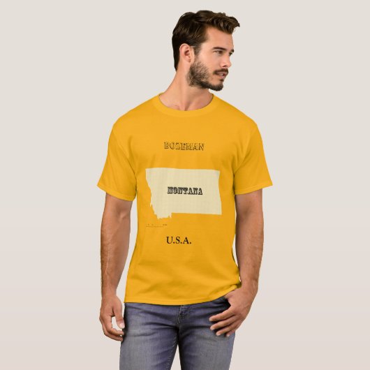 T-shirt - Carte Montana avec la ville (Devant entier)